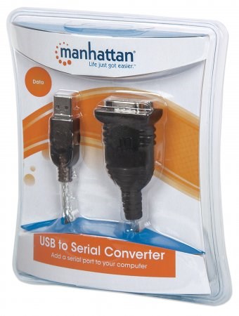 MANHATTAN prevodník USB na sériový port (USB AM /  DB9M,  RS232),  blister4 