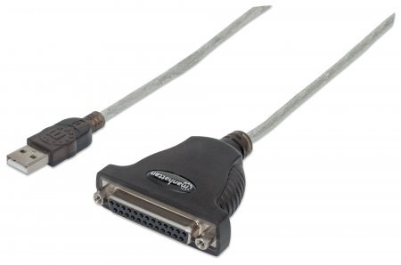 MANHATTAN Kábel /  prevodník USB na paralelný port 1, 8 m (USB AM /  DB25F,  IEEE1284)2 