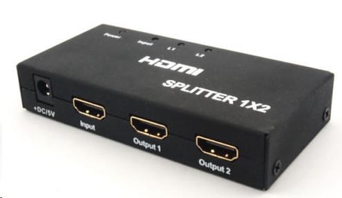 PREMIUMCORD HDMI splitter 1-2 porty kovový s napájaním,  4K,  FULL HD,  3D0 