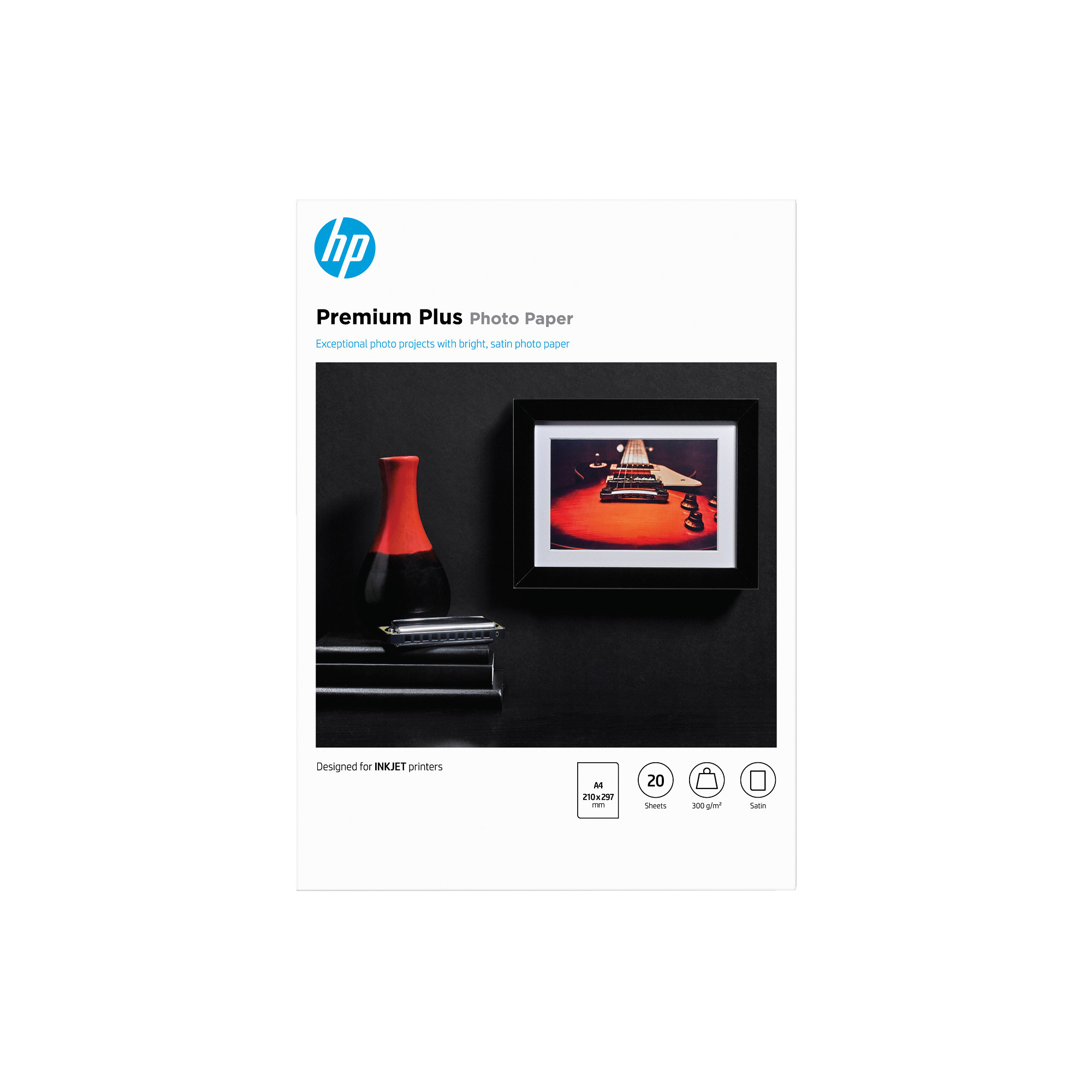 HP Premium Plus Semi-gloss Photo Paper-20 sht/ A4/ 210 x 297 mm,  300 g/ m2,  CR673A0 
