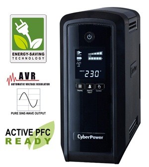 CyberPower PFC SineWave LCD GP UPS 900VA/ 540W,  zásuvky Schuko0 