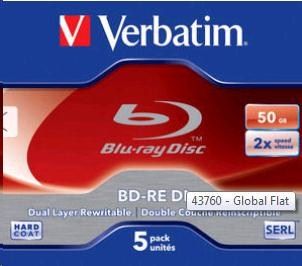 VERBATIM BD-RE DL (5-pack)Blu-Ray/ Jewel/ 2x/ 50GB0 