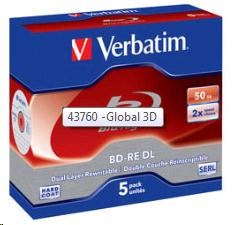 VERBATIM BD-RE DL (5-pack)Blu-Ray/ Jewel/ 2x/ 50GB1 