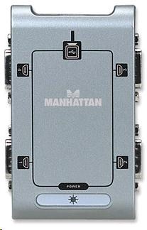 MANHATTAN prevodník USB na 4x sériový port (USB AM/ DB9M(4),  RS232)3 