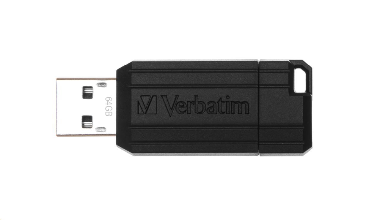 VERBATIM Flash Disk 64GB USB 2.0 Store "n" Go PinStripe,  čierna0 