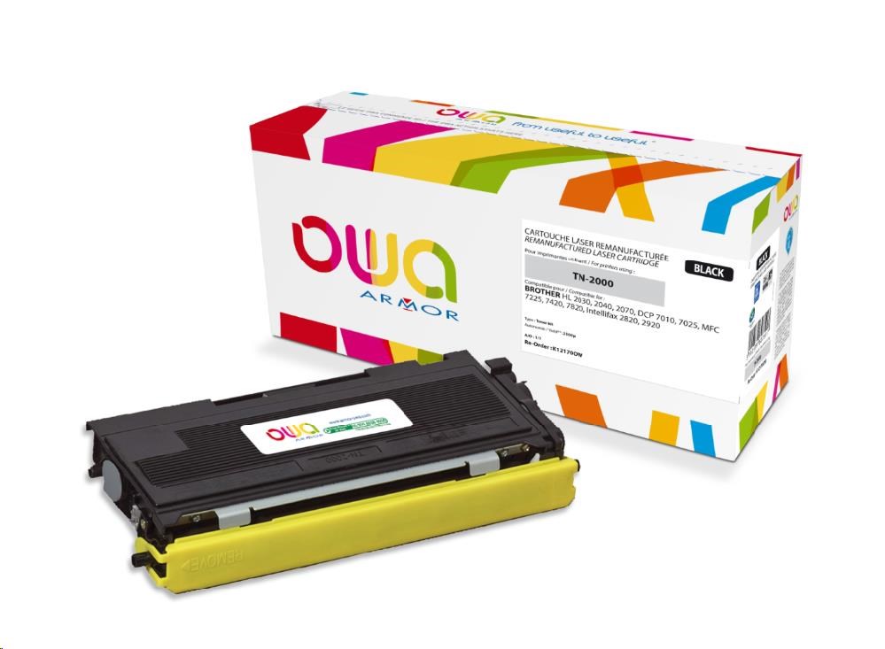 OWA Armor toner pre BROTHER HL 2030,  2040,  2070 DCP 7010,  7025 MFC 7225,  Fax 2820,  2500 strán,  TN2000,  čierna/ čierna (T0 