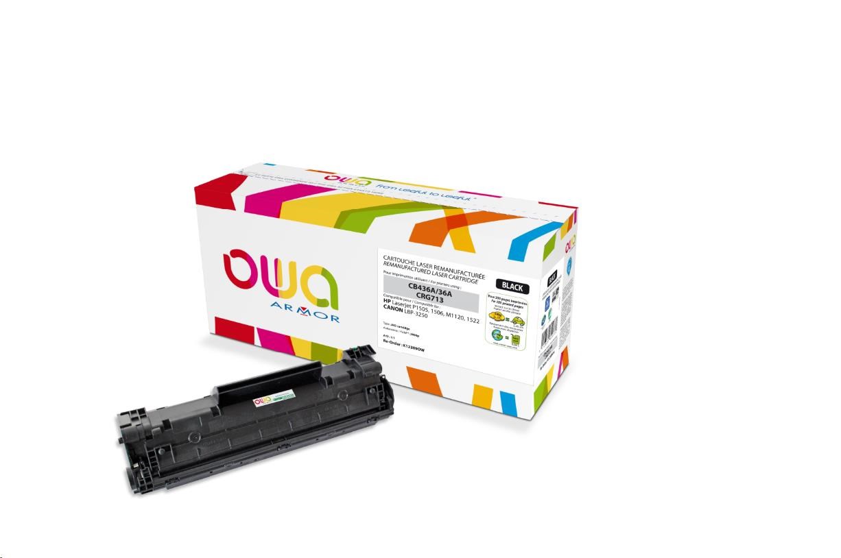 OWA Armor toner pre HP Laserjet P1505,  2000 strán,  CB436A,  čierna/ čierna0 