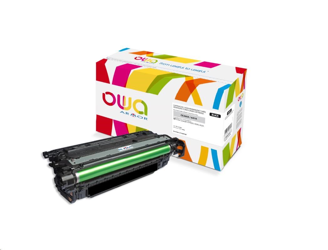 OWA Armor toner pre HP Color Laserjet CP4025/ 4520/ 4525,  8500 strán,  CE260A,  čierna/ čierna0 