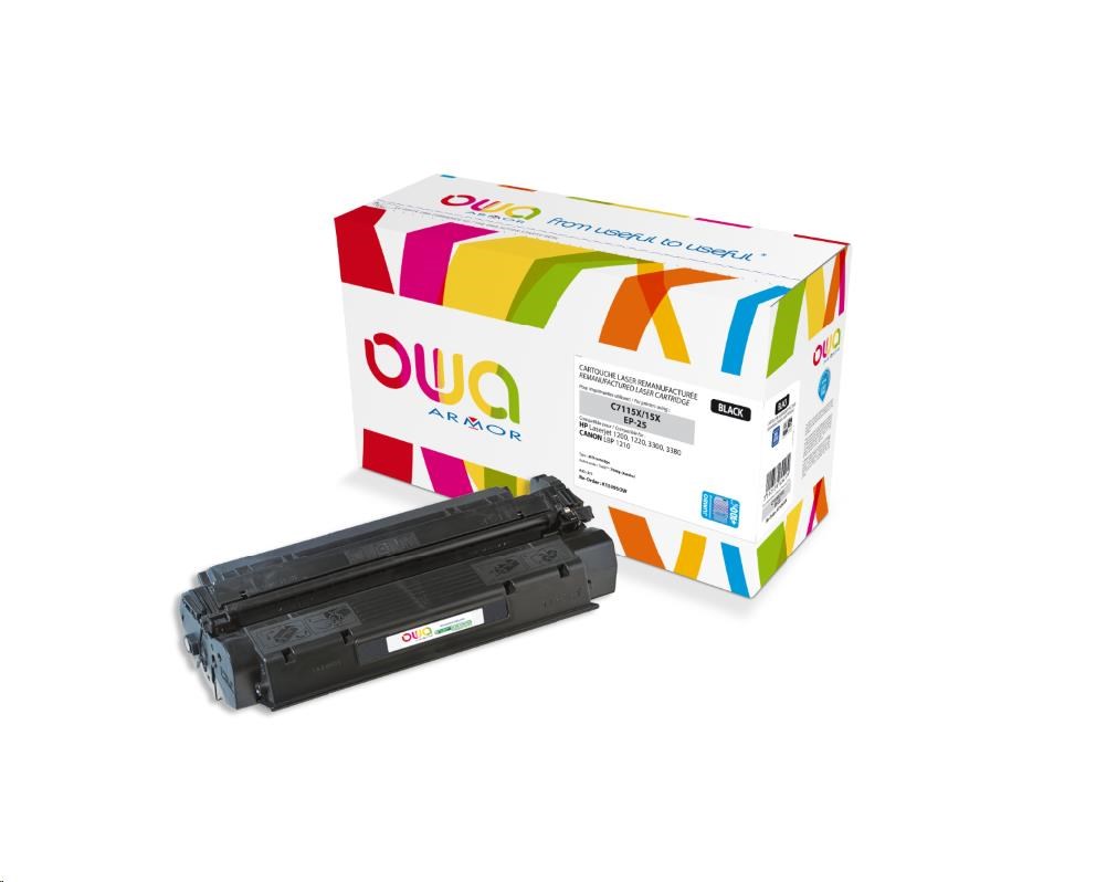 OWA Armor toner pre HP Laserjet 1200,  1220,  3300,  3380,  7000 strán,  C7115X JUMBO,  čierna/ čierna0 