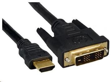 PREMIUMCORD HDMI - DVI-D 2m kábel (M/ M,  pozlátené kontakty,  tienený)0 