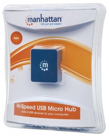 MANHATTAN USB 2.0 Micro Hub,  4 porty,  napájanie zbernice9 