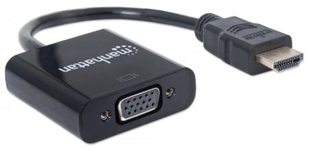 MANHATTAN prevodník HDMI na VGA (HDMI samec na VGA samica,  čierny,  blister)3 