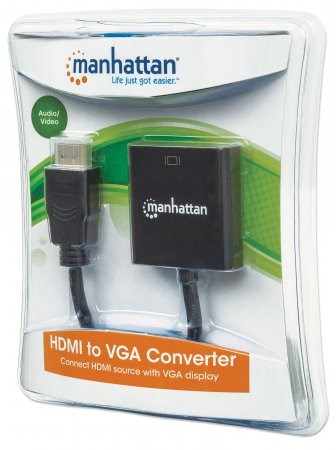 MANHATTAN prevodník HDMI na VGA (HDMI samec na VGA samica,  čierny,  blister)5 