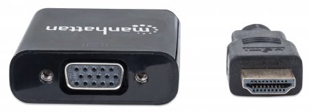 MANHATTAN Prevodník HDMI na VGA (HDMI samec na VGA samica, čierny, Polybag)1 