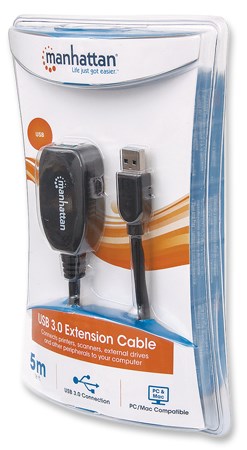 MANHATTAN USB kábel 3.0 A-A predĺženie 5 m (čierne)3 