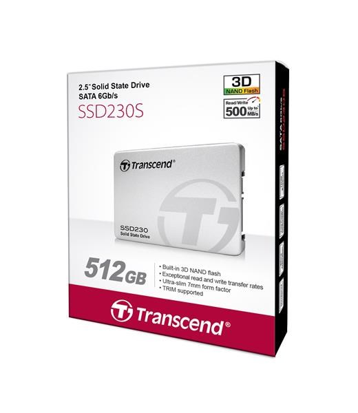 TRANSCEND SSD 230S 512GB,  SATA III 6Gb/ s,  3D TLC,  hliníkové puzdro3 