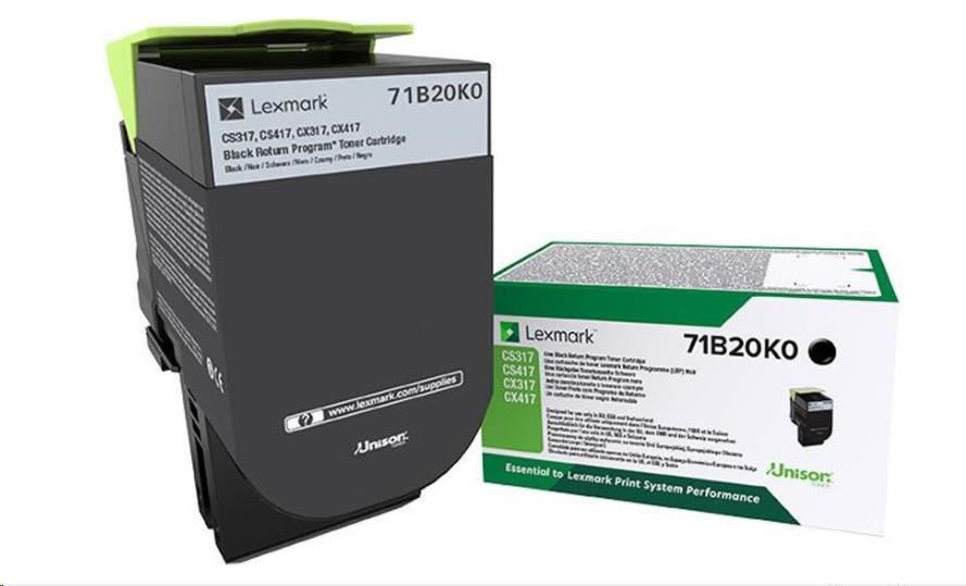Lexmark toner pre CS/ CX317, 417, 517 čierny z programu Lexmark Return na 3 000 strán0 