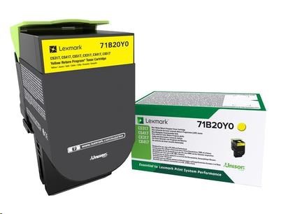 Žltý toner Lexmark pre CS/ CX317,  417,  517 z programu Lexmark Return na 2 300 strán0 