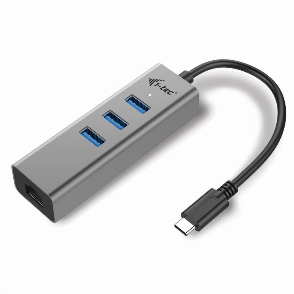 iTec USB-C Metal 3-portový HUB s adaptérom Gigabit Ethernet2 