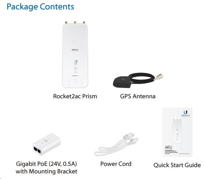 UBNT airMAX Rocket2 AC [airPRISM,  AP/ Klient,  2.4GHz,  airMAX ac,  27dBm,  2xRSMA,  1xGPS]1 