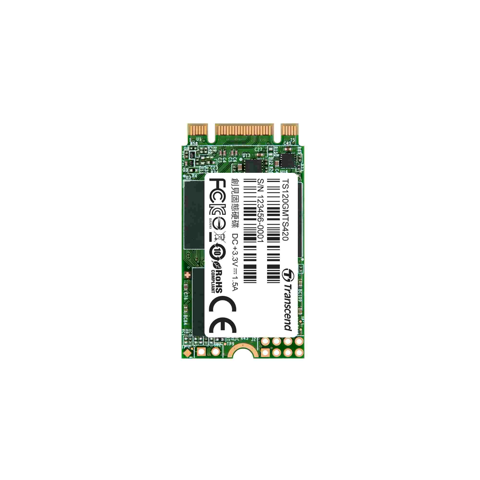 TRANSCEND Industrial SSD MTS420 120GB,  M.2 2242,  SATA III 6 Gb/ s,  TLC2 