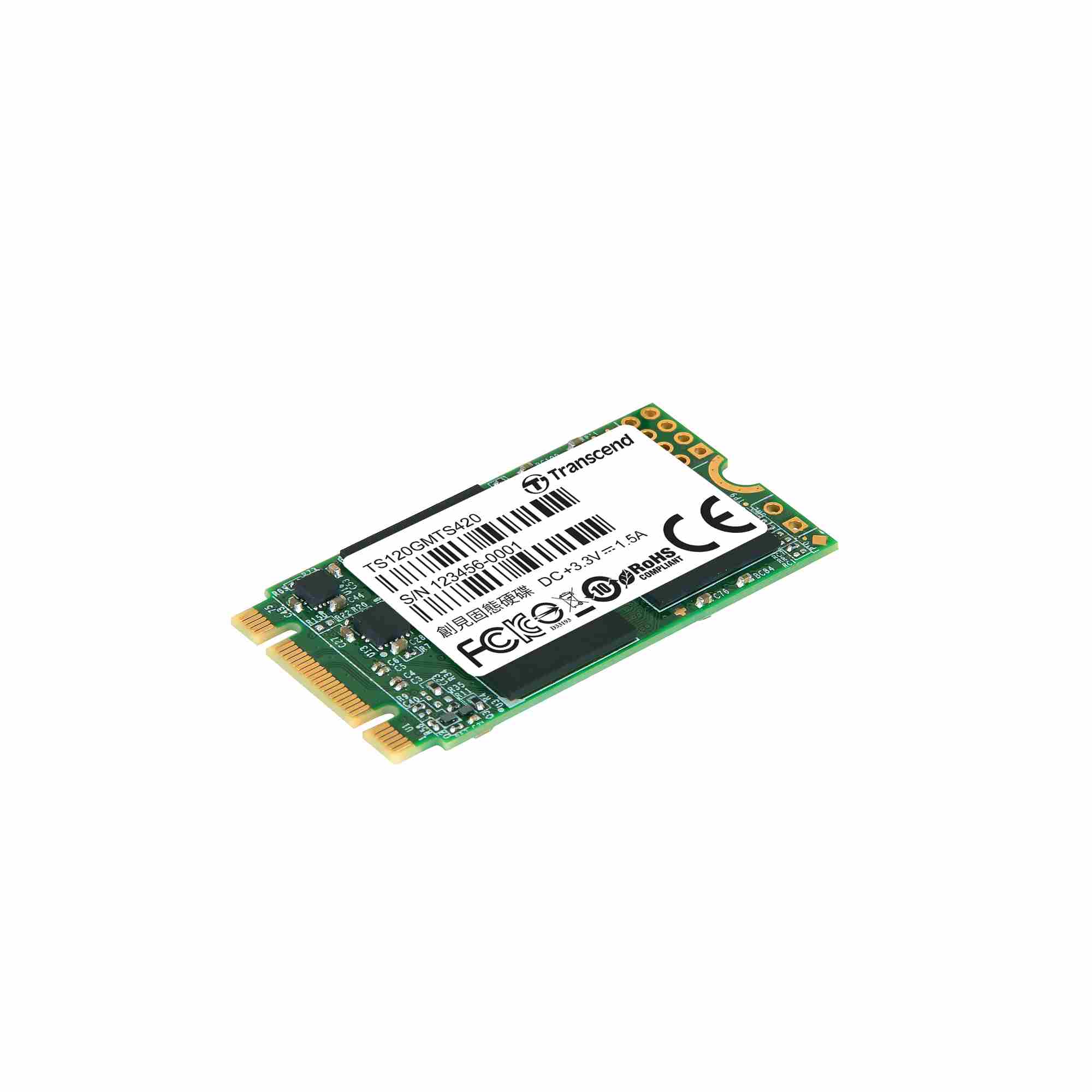 TRANSCEND Industrial SSD MTS420 120GB,  M.2 2242,  SATA III 6 Gb/ s,  TLC4 