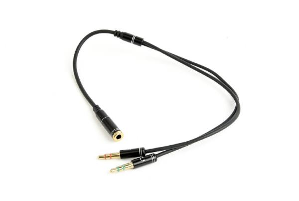 GEMBIRD 3.5 mm stereo jack 4-pin, redukcia, 20 cm, 2xF/ M