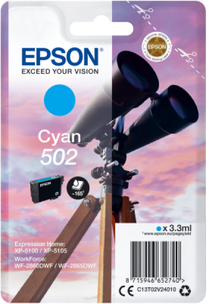 EPSON singlepack, Cyan 502, Ink, štandard