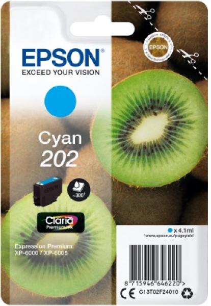 EPSON ink Cyan 202 Premium - singlepack, 4, 1ml, 300s, standard