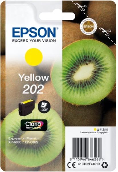 EPSON ink Yellow 202 Premium - singlepack, 4, 1ml, 300s, standard