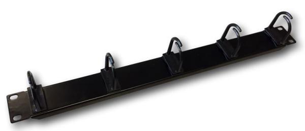 19&quot; vyväzovací panel 1U 5x plast oko 3x3cm čierny