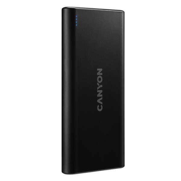 Canyon PB-106, Powerbank, Li-Pol, 10.000 mAh, Vstup: 1x Micro-USB, 1x USB-C, Výstup: 2x USB-A, čierna4