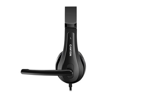 Canyon CHSU-1, PC Headset, USB, slúchadla s mikrofónom, ovládanie na kábli, čierne1
