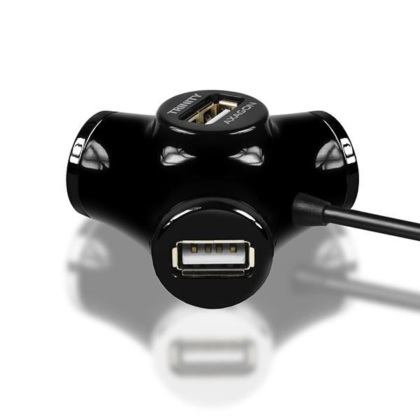 AXAGON HUE-X3B, 4x USB2.0 TRINITY hub, černý4