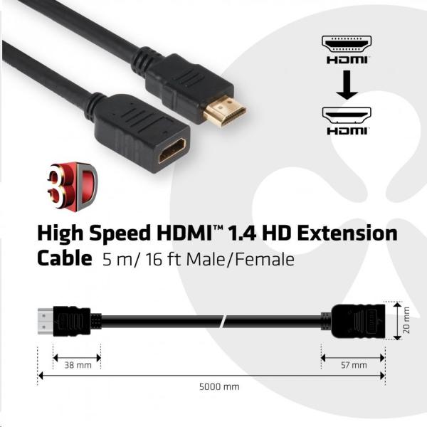 Predlžovací kábel HDMI Club3D 1.4, 5m1