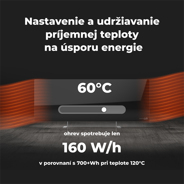 AENO AGH2S Premium Eco Smart Ohrievač čierny, WI-FI, max 700W, Infra10