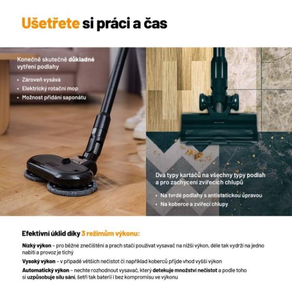 Lauben Stick Vacuum & Mop 3in1 Pet Deluxe 400BC0
