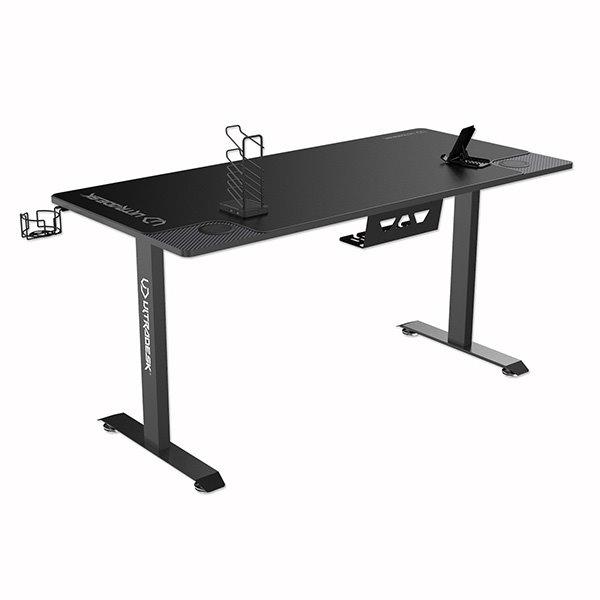ULTRADESK Herný stôl MOMENTUM - Black, 152,5x70 cm, 75,5 cm, s XXL podložkou pod myš, držiak slúchadiel, nápojov1