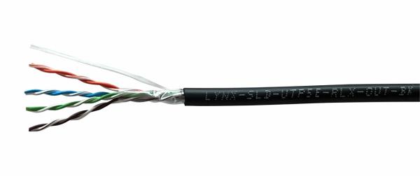 UTP venkovní kabel LYNX REELEX AIR,  Cat5E,  drát,  PE,  Fca,  černý,  305m