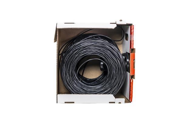 UTP venkovní kabel LYNX REELEX AIR,  Cat5E,  drát,  PE,  Fca,  černý,  305m4