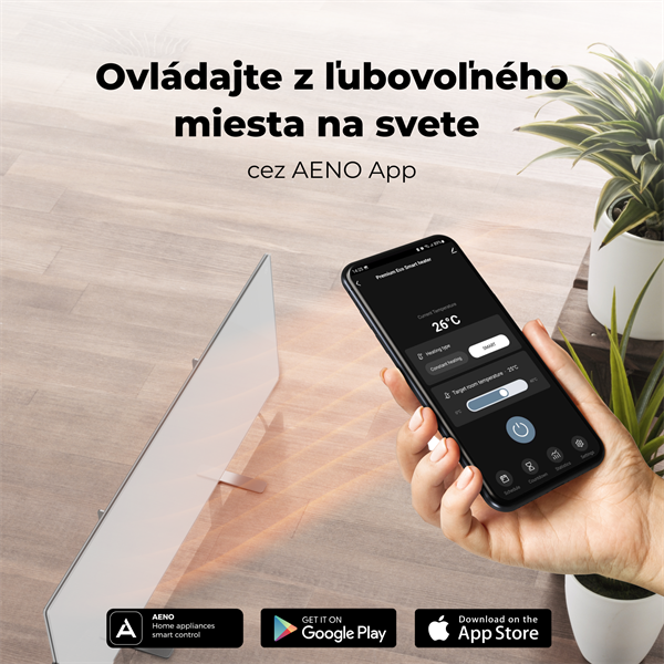 AENO AGH1S Premium Eco Smart Ohrievač, Biely, WI-FI, max 700W, Infra10