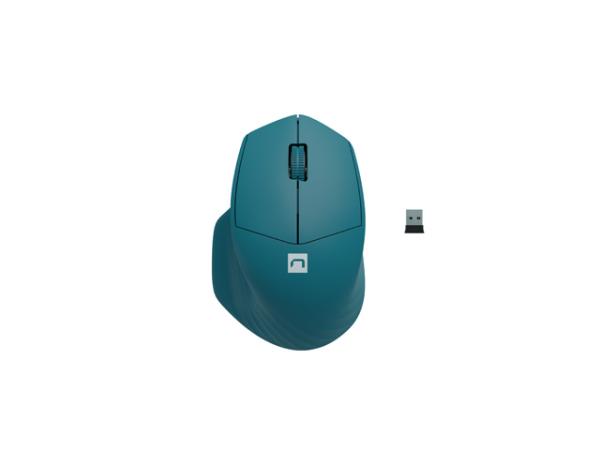 Natec optická myš SISKIN 2/ 1600 DPI/ Kancelárska/ Optická/ Pre pravákov/ Bezdrôtová USB + Bluetooth/ Modrá