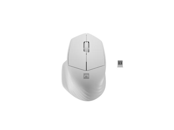 Natec optická myš SISKIN 2/ 1600 DPI/ Kancelářská/ Optická/ Pro praváky/ Bezdrátová USB + Bluetooth/ Bílá
