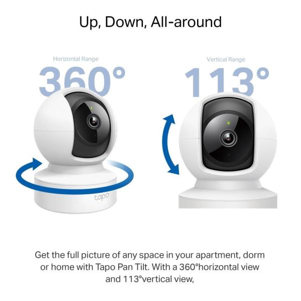 TP-Link Tapo C212 domácí-indoor kamera, (3MP, PTZ, 2K 1296p, WiFi, IR 9m, micro SD card)2