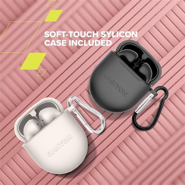 Canyon TWS-6, True Wireless Bluetooth slúchadlá do uší, nabíjacia stanica v kazete, béžové7