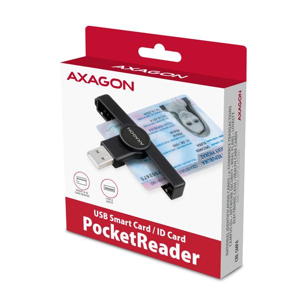 AXAGON CRE-SMPA, USB-A PocketReader čtečka kontaktních karet Smart card, (eObčanka, eID klient)5