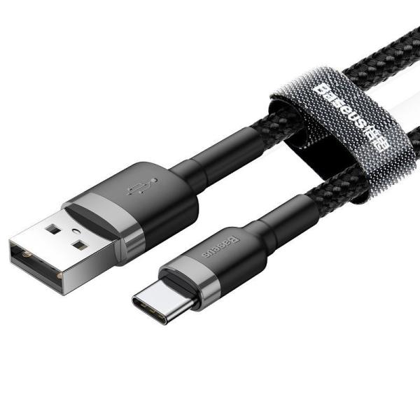 Baseus CATKLF-BG1 Cafule Kabel USB-C 3A 1m Grey/ Black0