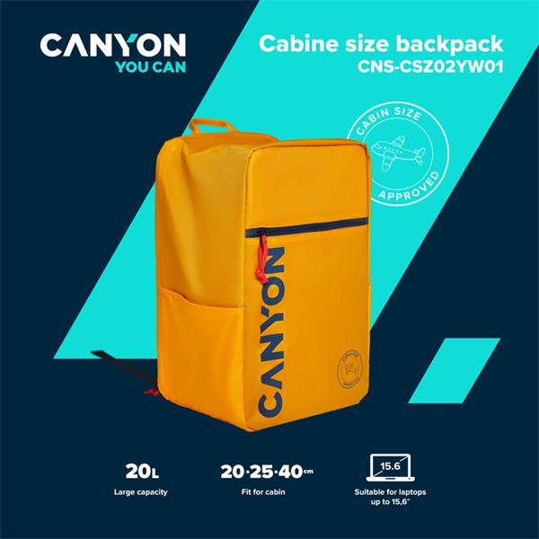 Canyon CSZ-02, batoh na notebook - palubovka, do veľkosti 15,6",  mechanizmus proti zlodejom, 20l, žltý11
