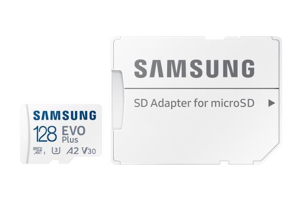 Samsung EVO Plus/ micro SDXC/ 128GB/ UHS-I U3 / Class 10/ + Adaptér/ Bílá