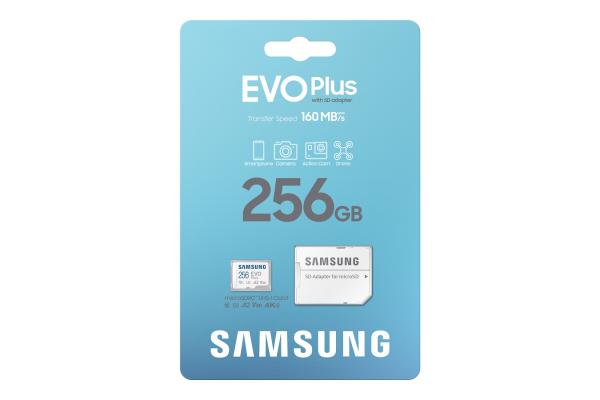 Samsung EVO Plus/ micro SDXC/ 256GB/ UHS-I U3 / Class 10/ + Adaptér/ Bílá3